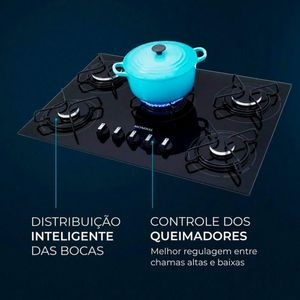 Fogão Cooktop 5 Bocas A Gás Mondial Ctg-02 Preto-inox Bivolt