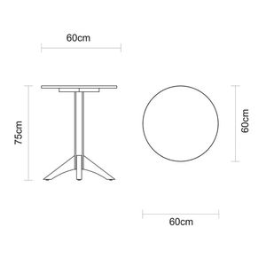 Mesa De Madeira Tramontina London Redonda Em Tauari Amendoa 2 Lugares 60 Cm