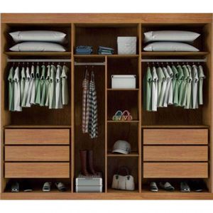 Roupeiro Guarda Roupa Casal 100% MDF 6 Gavetas 6 Portas Gênova Nature off bianchi Móveis