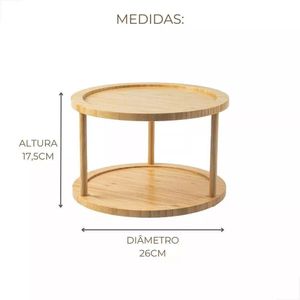 Organizador Giratório Em Bambu Duplo Keep