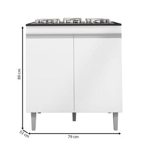 Balcão Cooktop Andréia Branco - Ajl