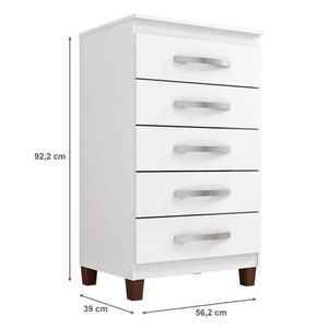 Cômoda Catar 5 Gavetas Branco - Incorplac