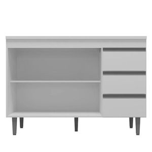 Balcão De Pia Ambiente Andréia 120 Cm Cinza Fosco - Ajl