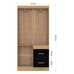Guarda Roupa Solteiro Ambiente Milão 4 Portas Damasco Preto - Poquema