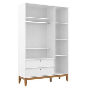 Quarto De Bebê Unique 3 Portas Com Cômoda 6 Gavetas E Painel Ripado Branco Soft Eco Wood - Matic