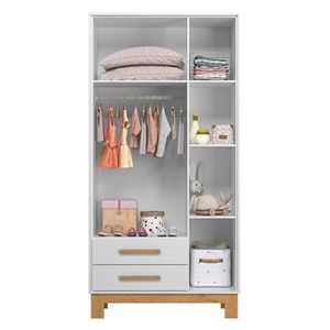 Guarda Roupa Infantil Q Encanto Slim 4340 Branco Acetinado - Qmovi