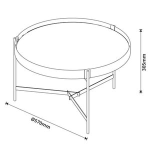 Mesa De Centro Aqua Pequena Com Espelho Cobre - Imcal