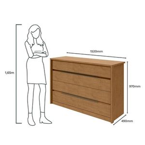 Cômoda Gaveteiro Urban Amêndoa Clean - Lopas