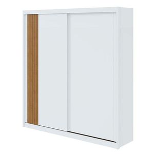 Guarda Roupa Casal Velaris Branco Brilho Amêndoa Clean - Lopas