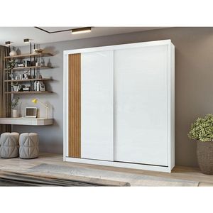 Guarda Roupa Casal Velaris Branco Brilho Amêndoa Clean - Lopas