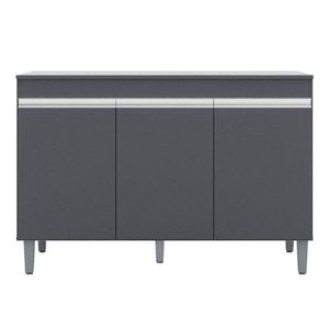 Balcão De Cozinha Ambiente Manu Com Tampo 120 Cm Cinza Fosco - Ajl