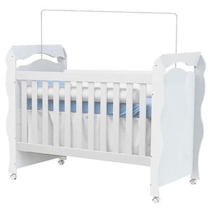 Berço Americano New Nanda E Guarda Roupa Infantil Ane Branco Brilho - Phoenix Baby