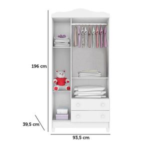 Quarto De Bebê New Selena 3 Portas Com Berço E Cômoda Selena Branco Brilho E Colchão Ortobom