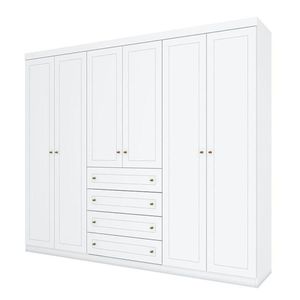 Guarda Roupa Casal Americano 6 Portas Branco Hp - Henn