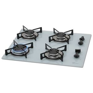 Cooktop Fischer 4 Bocas Vidro Temperado Branco 1519  Bivolt