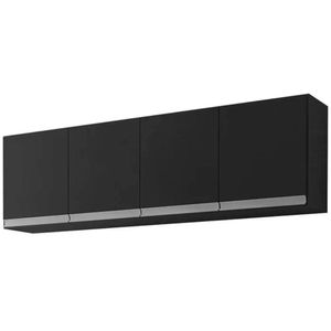 Armário Aereo 160cm 4 Portas Cozinha Andreia Preto - Ajl