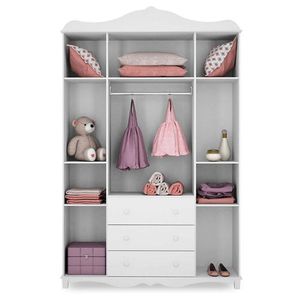 Guarda Roupa Infantil Imperial 4 Portas Branco Acetinado - Canaã