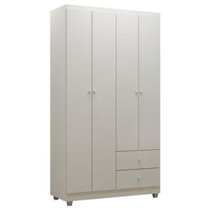 Guarda Roupa E Cômoda Infantil Louise Branco Brilho - Ajl