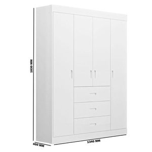 Cômoda E Guarda Roupa Infantil Lívia Ambiente Branco Brilho - Canaã