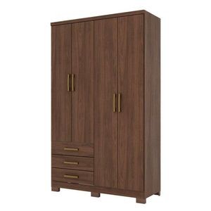 Guarda Roupa Solteiro City 4 Portas Castanho - Henn