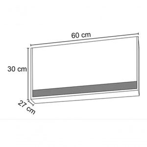 Armário Aereo 60cm 1 Porta Cozinha Andreia Preto Ajl
