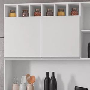 Kit Armario Cozinha 130cm 6 Portas Compacta Alice Branco Ajl