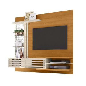 Painel Para Tv Até 55 Polegadas Frizz Supreme Com Led Cor Cinamomo E Off White - Madetec
