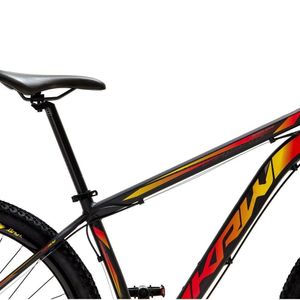 Bicicleta Aro 29 Krw Alumínio 27 Vel Freio Hidráulico Suspensão Dianteira S8 19 Preto-Amarelo E Vermelho