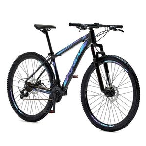 Bicicleta Aro 29 Krw Alumínio 21 Vel Freio A Disco Suspensão Dianteira S3 21 Preto-Azul E Roxo