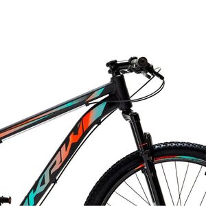 Bicicleta Aro 29 Krw Alumínio 21 Vel Freio A Disco Suspensão Dianteira S3 19 Preto-Azul E Laranja