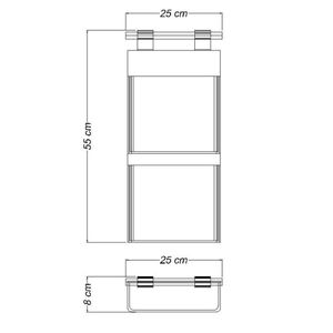 Organizador 2 Bolsos De Lona E Corda Para Pendurar - Tramontina Cinza 91751/023