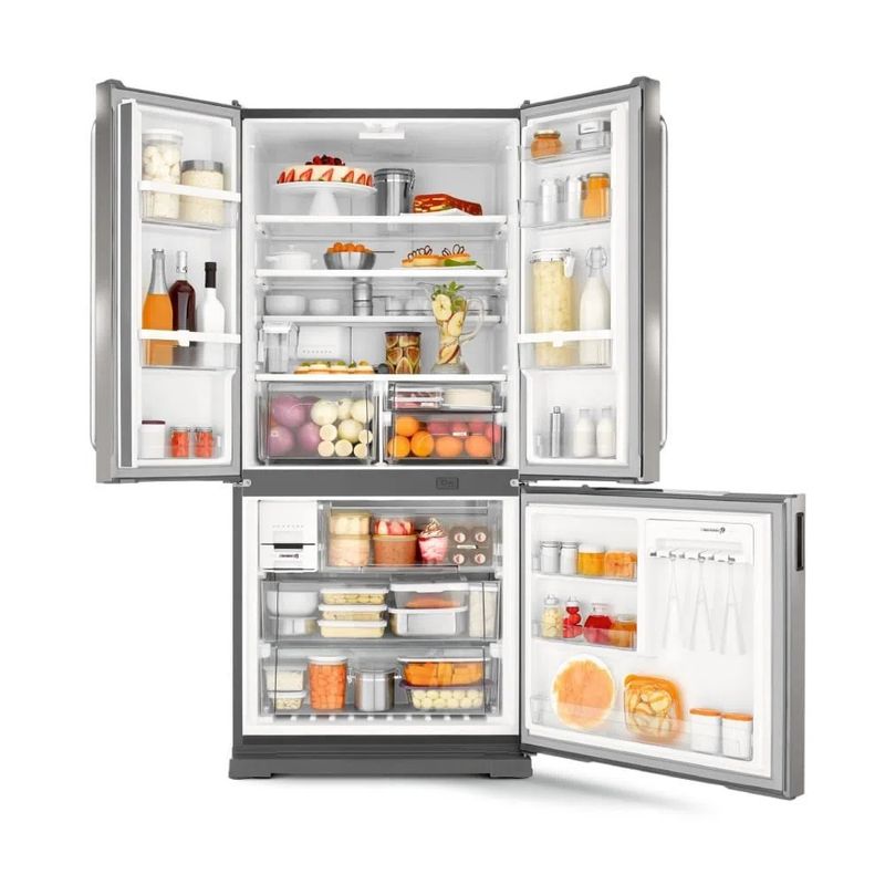 Geladeira Brastemp Frost Free Side Inverse 540 litros cor Inox com Ice Maker