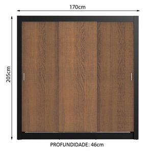 Guarda Roupa Lyon Plus 3 Portas de Correr 4 Gavetas Madesa