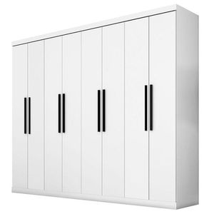 Quarto De Casal Guarda Roupa 1684 E Cabeceira Luiza 140 Cm Branco - Araplac