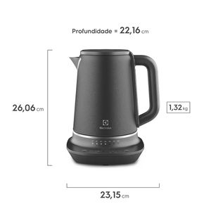Chaleira Elétrica Electrolux Expert com Tecnologia PerfectSense Inox Preto EKP70