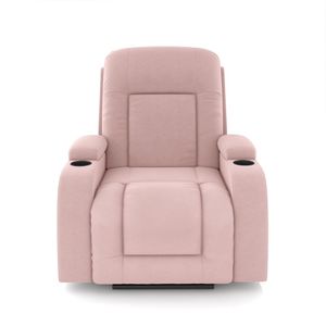 Poltrona do Papai Reclinável Sala de Cinema Crihs LIFT com Massagem e Aquecimento Veludo Rosê G23 - Gran Belo