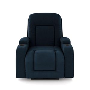 Poltrona do Papai Reclinável Sala de Cinema Crihs LIFT com Massagem e Aquecimento Veludo Azul G23 - Gran Belo