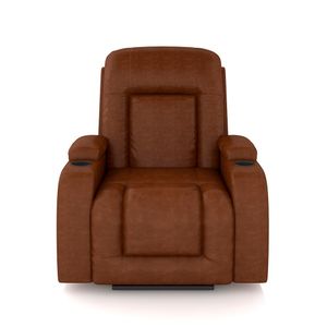 Poltrona do Papai Reclinável Sala de Cinema Crihs LIFT com Massagem e Aquecimento PU Caramelo Brilho G23 - Gran Belo