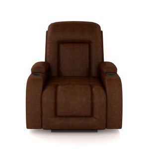 Poltrona do Papai Reclinável Sala de Cinema Crihs LIFT com Massagem e Aquecimento PU Marrom Brilho G23 - Gran Belo