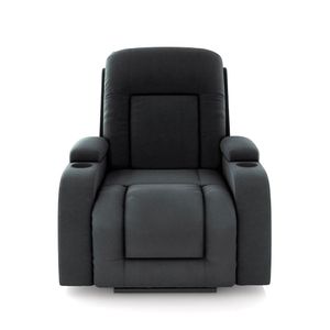 Poltrona do Papai Reclinável Sala de Cinema Crihs Elétrica Lift Elevação Veludo Cinza G23 - Gran Belo