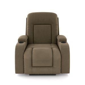 Poltrona do Papai Reclinável Sala de Cinema Crihs Elétrica Lift Elevação Veludo Castor G23 - Gran Belo