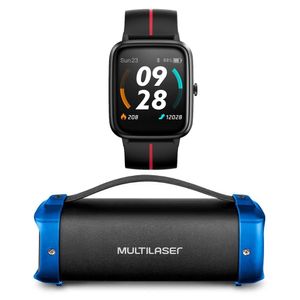 Combo Tech - Caixa De Som Bazooka 70w e Smartwatch Boston Preto Esporte GPS Atrio - ES3821K