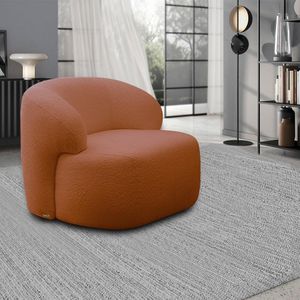 Kit 2 Poltronas Decorativas Charlote Sala de Estar Base Fixa Bouclê Terracota G88 - Gran Belo