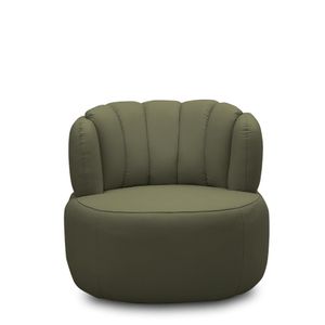 Poltrona Decorativa Mariele Sala de Estar Base Giratória em Aço Couro Fendi G88 - Gran Belo