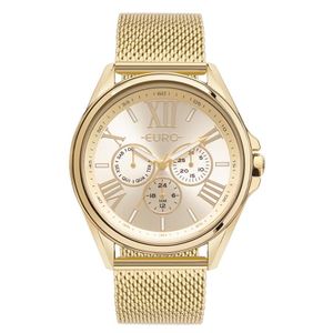 Relógio Euro Feminino Ref:Eu6p29aih/4d Multifunção Mesh Dourado