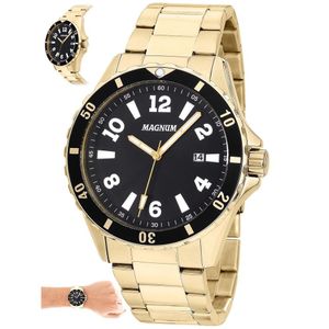 Relógio Magnum Masculino Ref:Ma35002u Casual Dourado