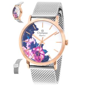 Relógio Champion Feminino Ref:Cn20739z Bicolor Flor