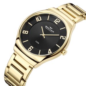 Relógio Backer Feminino Ref:6323145m Pr Casual Dourado