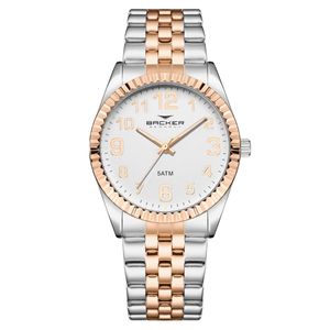 Relógio Backer Feminino Ref:10302134f Br Clássico Bicolor