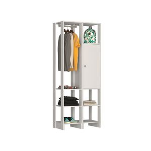 Small Closet Yes Com Cabideiro Porta e 6 Prateleiras Nova Mobile - Branco